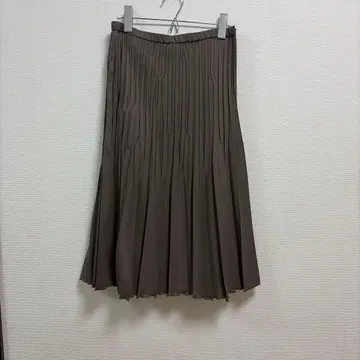 브라운 플리츠 스커트 사이즈 42