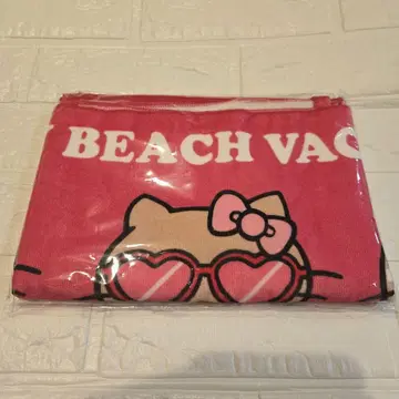 오키나와 한정판 일광화상 키티 페이스 타월 HELLO KITTY 산리오