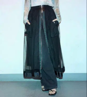 택 포함 새상품 ELLE girl 블랙 MA-1 블랙 리버서블 스커트