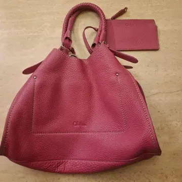 코치 레드 가죽 핸드백 카드 케이스 포함