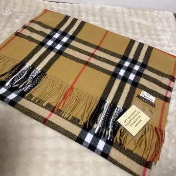 [ 미사용 ] SKY Cashmere 체크 무늬 스톨 무릎 담요