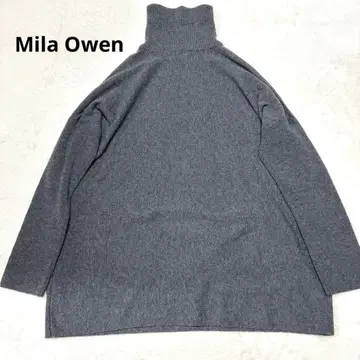 Mila Owen 하이넥 니트 캐시미어 혼방 그레이 오버 사이즈