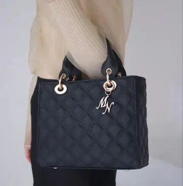 mellowneon 퀼팅 백 블랙