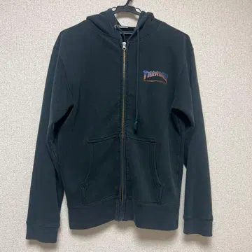 THRASHER 풀 집업 후드티 블랙