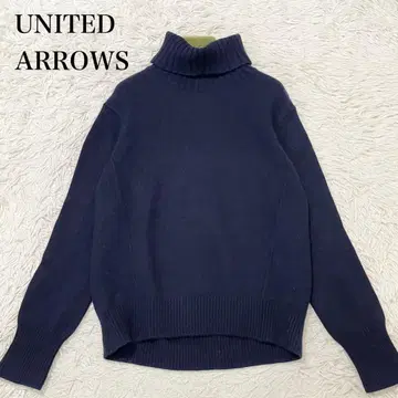 고품질 유나이티드 애로우즈 터틀넥 니트 캐시미어 혼방 네이비