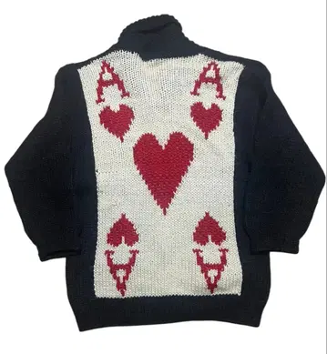 90s 빈티지 카드놀이 드라이버즈 니트 하트