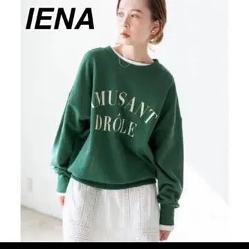 IENA 그린 프린트 맨투맨