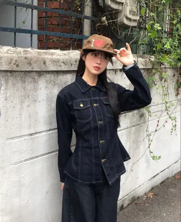 라인 데님 워시 자켓 wonderwonder