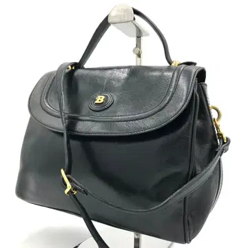 BALLY 발리 2WAY 백 핸드백 숄더 블랙 가죽 B 로고