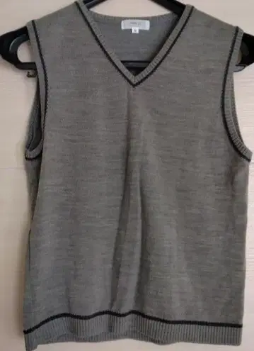 COMME CA 그레이 니트 베스트 S 코무사 스쿨 라벨 스웨터