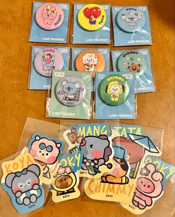 BT21 캔 배지 스티커 세트