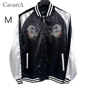 CavariA 빅 실루엣 스카잔 아우터 해골 스컬 자수 M