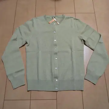 [무인양품] 캐시미어 탁한 계열 라이트 그린 파스텔 컬러 긴팔 가디건