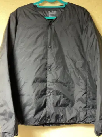 무인양품 남성용 경량 다운 포켓터블 노카라 자켓 블랙 M