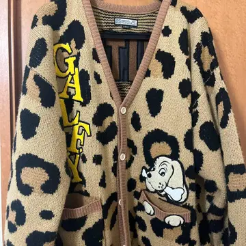 갈피 가디건 레오파드 무늬 대형견