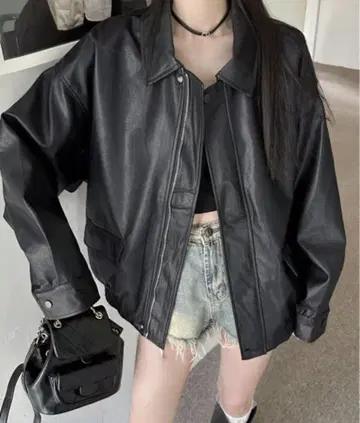 Miniministore 라이더 자켓 여성용 블루종 블랙 M