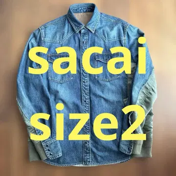 21AW sacai 사카이 도킹 데님 셔츠 사이즈 2