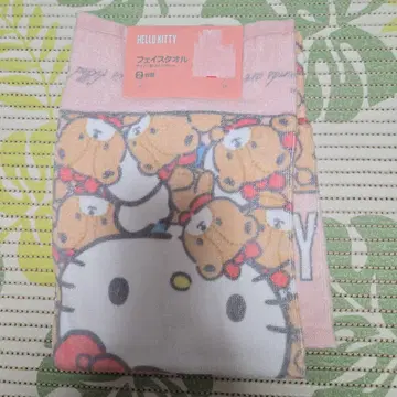헬로키티 페이스 타월 2장 세트 약 34 x 75cm