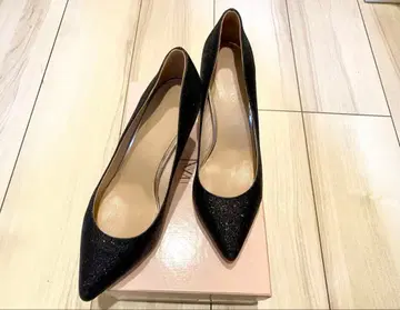 [cation / Mode et Jacomo] 블랙 글리터 힐 펌프스