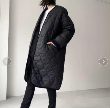 Viaj 블랙 퀼팅 코트