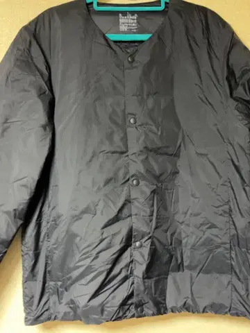 무인양품 남성용 경량 다운 포켓터블 노카라 자켓 L 블랙