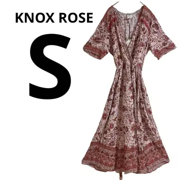 새상품급 KNOX ROSE [ S ] 꽃무늬 반팔 롱 원피스