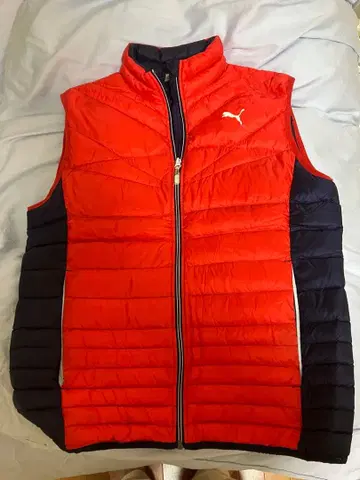PUMA 다운 베스트 L 사이즈 빨간색 네이비