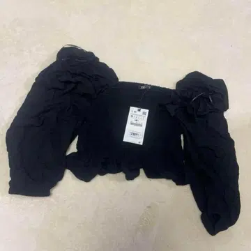 ZARA 블랙 프릴 오프숄더 긴팔 블라우스 S 사이즈 블랙 새상품