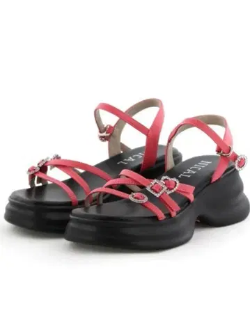 천연 가죽 NICAL 비쥬 크로스 스트랩 샌들