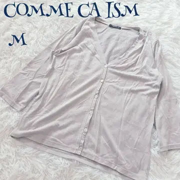 [] V넥 7부 소매 가디건 M 무지 오피스 깔끔한 스테디셀러