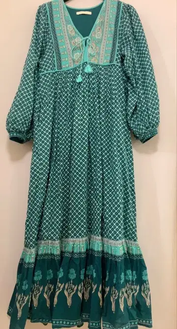 누키테파 코튼 보일 원피스 드레스 맥시 길이 꽃무늬 올 패턴