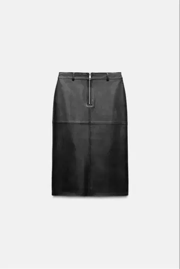 새상품급 ZARA 인조 가죽 지퍼 스커트 s 사이즈 블랙