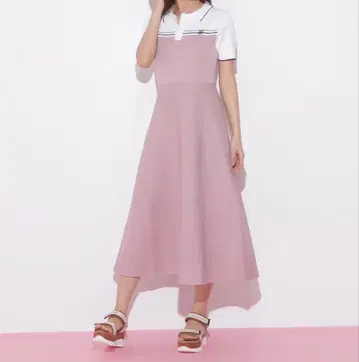 JILL by JILLSTUART 배색 절개 폴로 셔츠 원피스