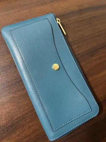 파란색 장지갑 카드 슬롯 포함