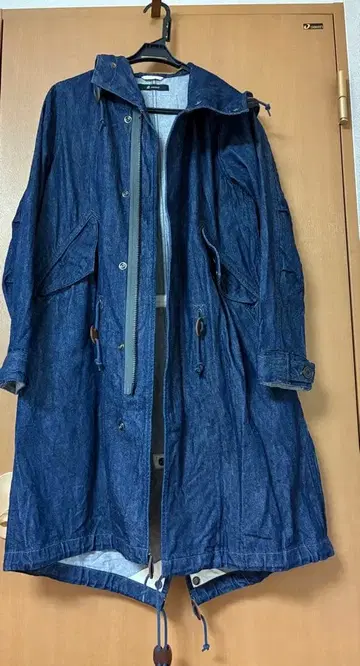 Johnbull 후드 부착 데님 자켓 모즈 코트