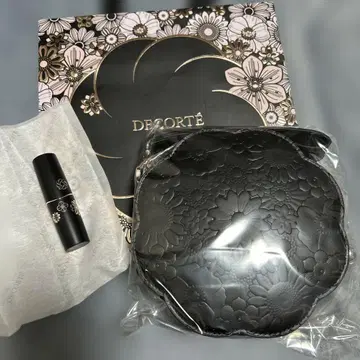 DECORTE 블랙 꽃 모티브 파우치 립 크리스마스 코프레 2025