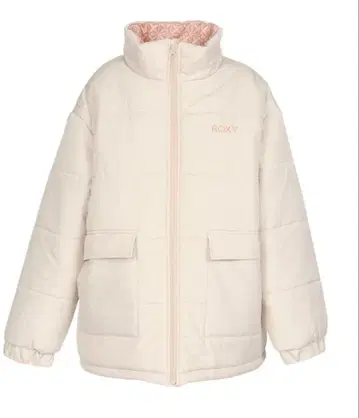 베이지 다운 자켓 기하학 패턴