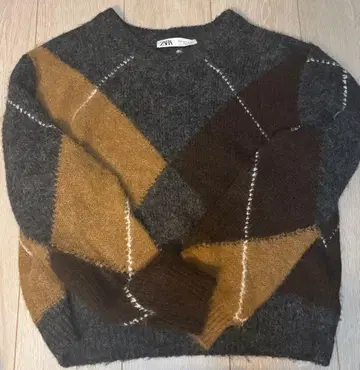 ZARA 아가일 니트 M