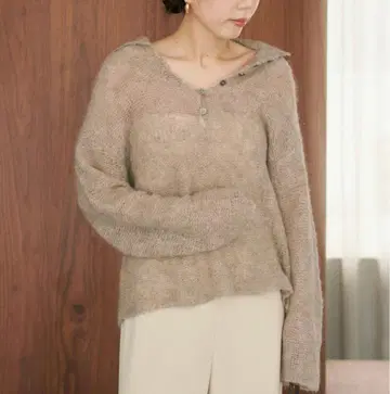 Plage ALPACA MIX BUTTON 니트