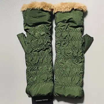 마타노 아츠코 장갑 겨울용 발수 소재 손가락 끝 없음 카키