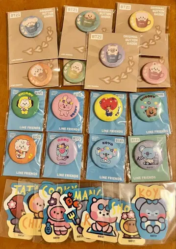 BT21 캔 배지 스티커 세트