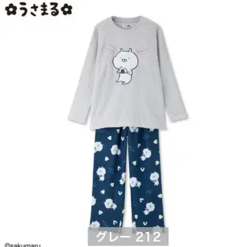 우사마루 룸웨어 파자마 상하의 세트 아베일 L