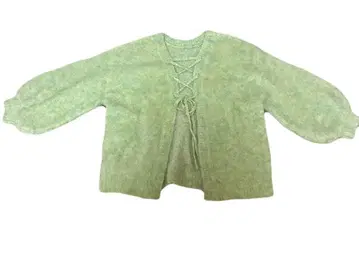 mideal 믹스 컬러 레이스업 가디건