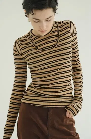 CLANE LAYERED SHOULDER CUT TOPS