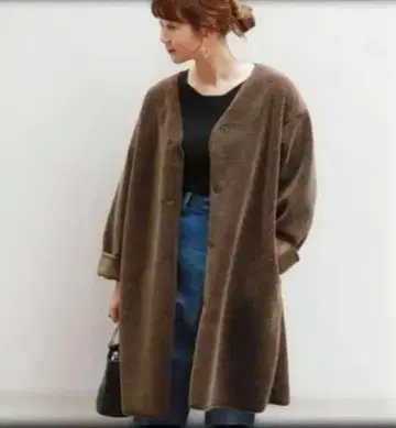 저널 스탠다드 레리움 플리스 무스탕 자켓 브라운