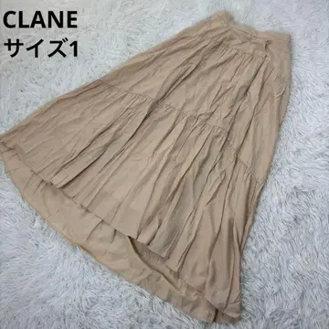 클라네 택 포함 미사용 새상품 플레어 롱 스커트 베이지 레이온 사이즈 1