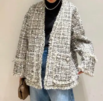 아르페쥬 스토리 충전솜 트위드 재킷