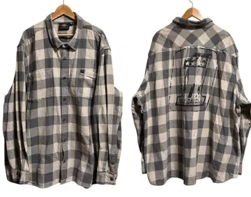 초 빅 사이즈 할리데이비슨 NO.1 플란넬 셔츠 5XL 그레이