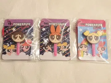 파워퍼프걸스 막대형 페이스 참 키링 3개 세트