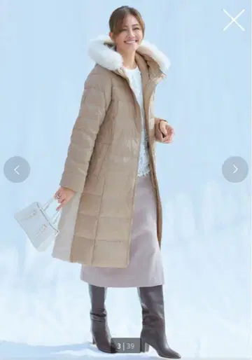 DoCLASSE 에코 퍼 부착 입체 롱 다운 코트 다운 자켓 후드 부착